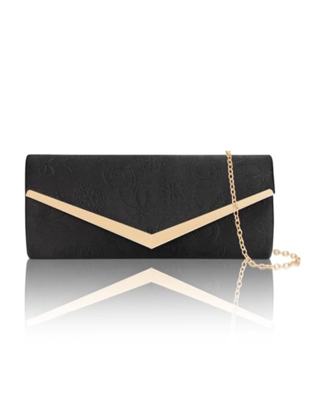 Satin Envelope Clutch Evening Bag Detachable Chain Formal Wedding